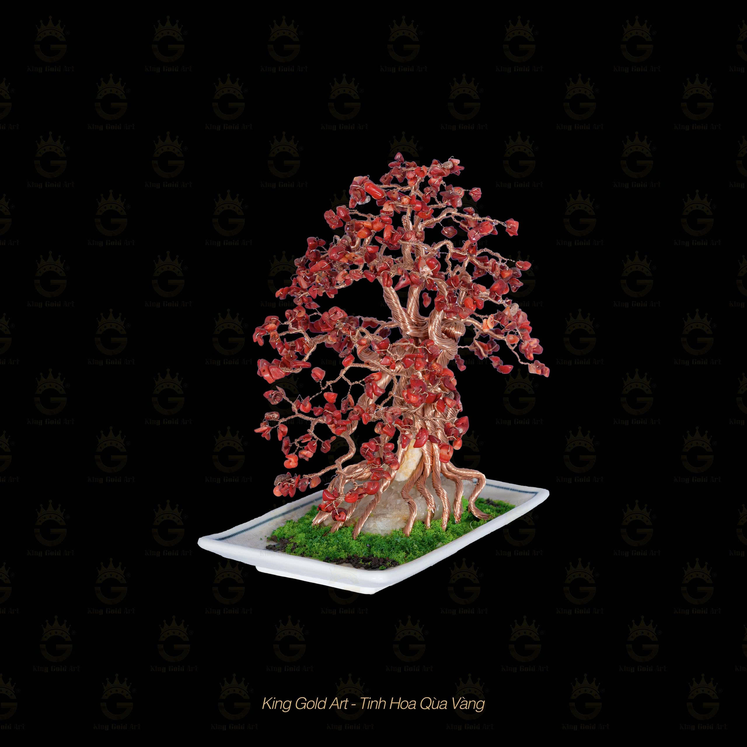 Bình cây Phát tài mạ vàng - quà tặng phong thủy